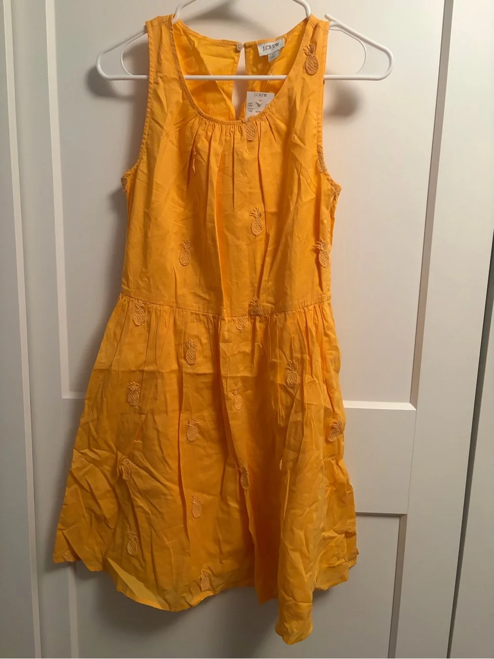 J. Crew Women's Yellow Pineapple Embroidered Sundress NWT size 0